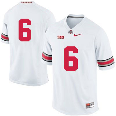 Ohio State Buckeyes Men's Only Number #6 White Authentic Nike College NCAA Stitched Football Jersey GP19O01GV
